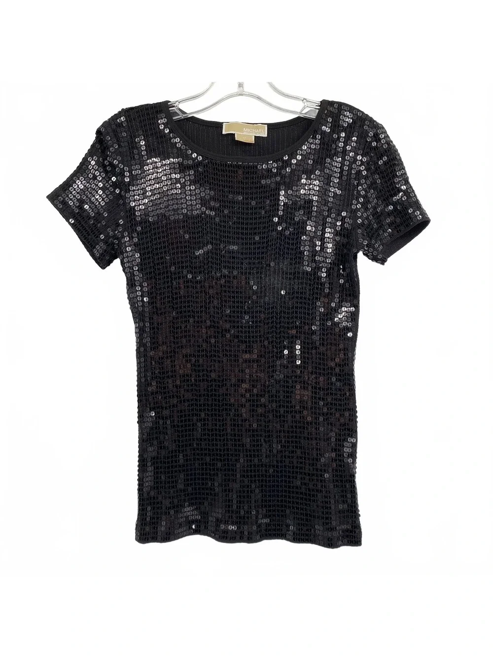 Michael Kors Black Sequin Short Sleeve Tee | Women’s S Regular